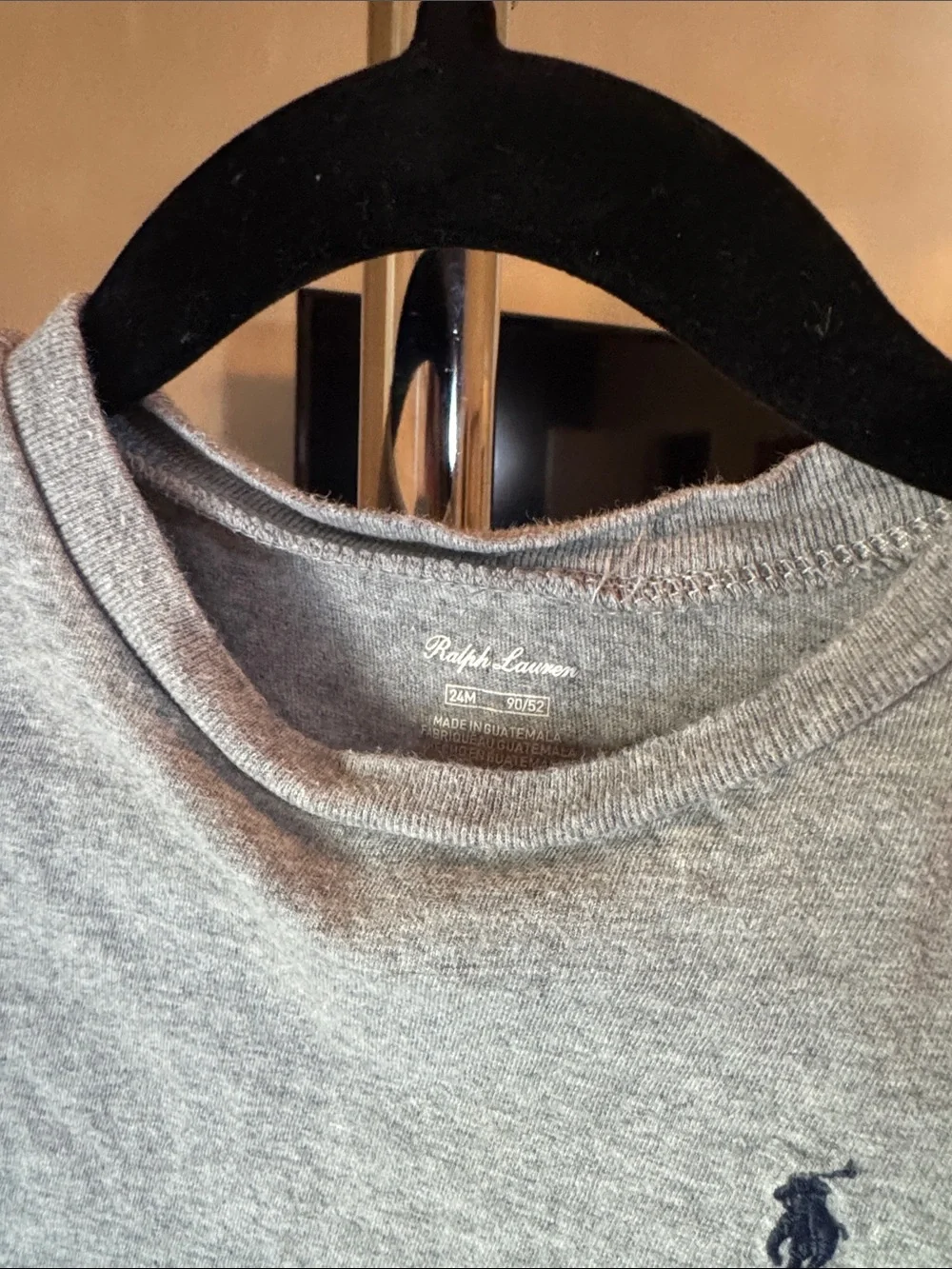 Ralph Lauren Gray Heather Short Sleeve Polo Logo Tee